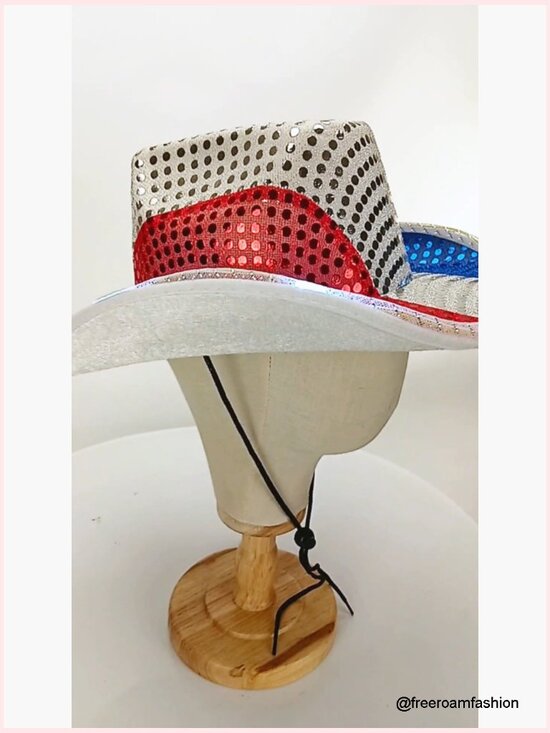 Light Up Cowboy Hat with Sequins for Women Men - Western Party Hat main image 7